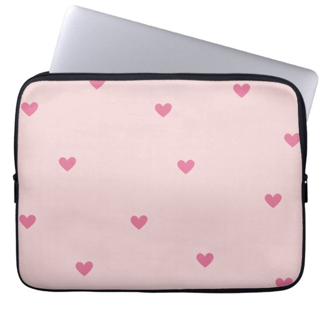 Funda Para Portátil Pink Hearts Seamless Pattern – Cute Valentine (Frente)