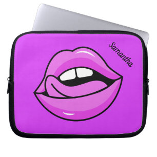 Funda Para Portátil Pink Lips nombre personalizado para mangas portáti