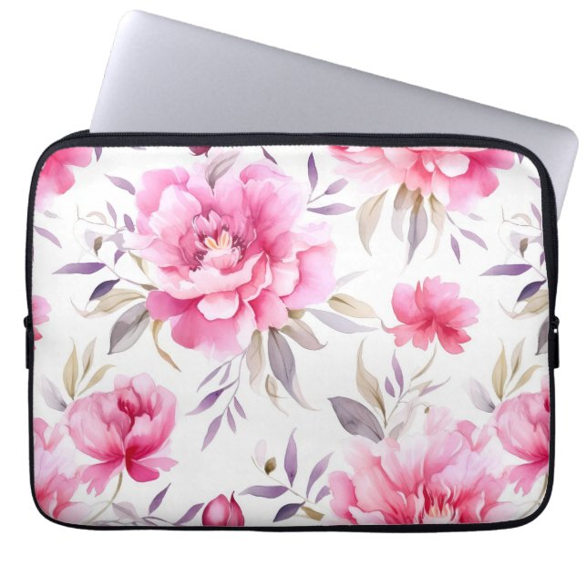 Funda Para Portátil Pink Peony Floral (Frente)