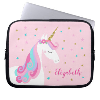 Funda Para Portátil Pink, Purpurina mágico de unicornio arcoiris