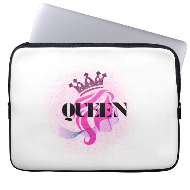Funda Para Portátil Pink Queen Crown Design – Confident Feminine Power (Frente)