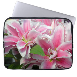 Funda Para Portátil Pink stargazer lily flowers laptop sleeve
