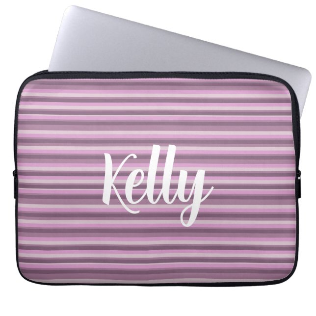 Funda Para Portátil Pink stripes (Frente)