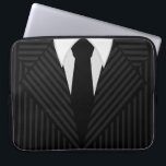 Funda Para Portátil Pinstripe Suit y Atar Mangas para Portátiles Guay<br><div class="desc">© Sunny Mars Designs - Pinstripe Suit: Black and Grey Laptop Sleeves - Mangas de portátil personalizado de Guay con traje de raya de pin negro y gris de un hombre masculino, corbata negra y botones. Perfecto para hombres y mujeres de negocios, personas a la moda masculina o cualquier profesional...</div>
