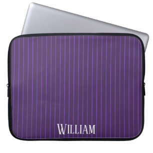 Funda Para Portátil Pinstripes púrpuras