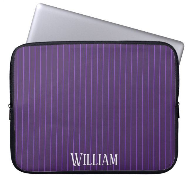 Funda Para Portátil Pinstripes púrpuras (Frente)