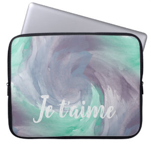 Funda Para Portátil Pintada morada de color morado verde páintero en a