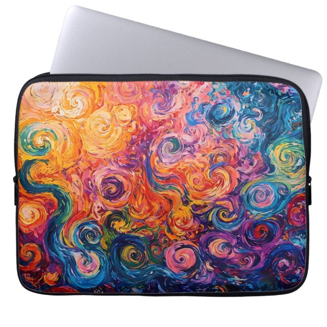 Funda Para Portátil Pintado de aceite de Swichedelic Swirls (Frente)