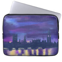 Pintado de Arte Moderno Purple Sunset London Citys