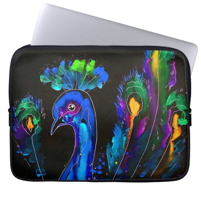 Funda Para Portátil Pintado Whimsical Peacock (Frente)