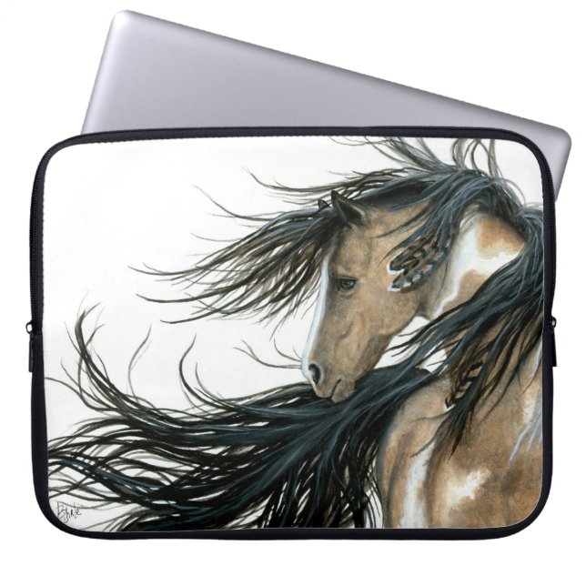 Funda Para Portátil Pinte el caballo majestuoso del Pinto por la manga (Frente)