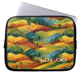 Funda Para Portátil Pintor de colinas cubistas vibrantes Otoño con nom