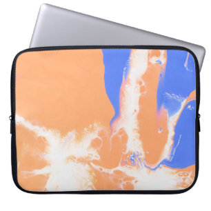 FUNDA PARA PORTÁTIL PINTURA ABSTRACTA AZUL Y AMARILLA