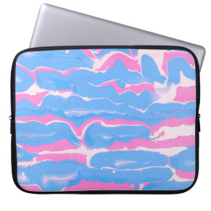 FUNDA PARA PORTÁTIL PINTURA ABSTRACTA AZUL Y BLANCA 6