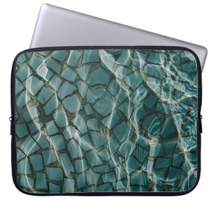 Funda Para Portátil Pintura abstracta azul y blanco
