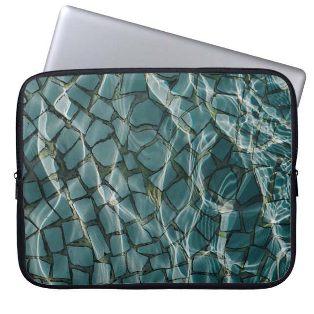 Funda Para Portátil Pintura abstracta azul y blanco (Frente)