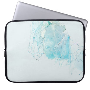 Funda Para Portátil Pintura abstracta azul y blanco