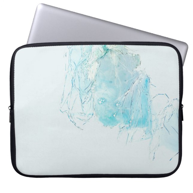 Funda Para Portátil Pintura abstracta azul y blanco (Frente)