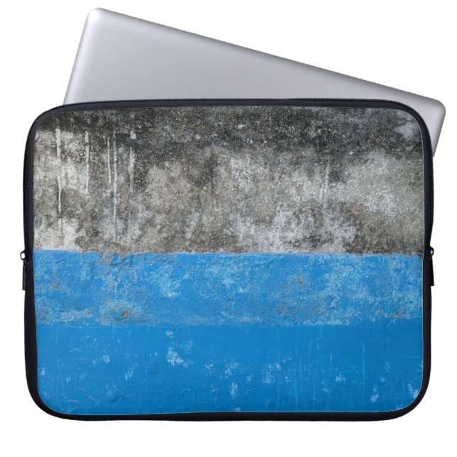 Funda Para Portátil Pintura abstracta azul y blanco (Frente)
