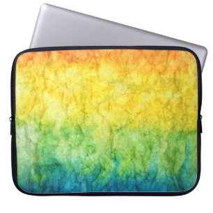 Funda Para Portátil pintura abstracta azul y verde naranja