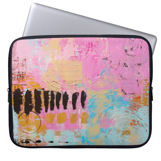 Funda Para Portátil Pintura abstracta blanca y roja (Frente)