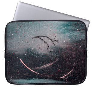 Funda Para Portátil Pintura abstracta en blanco y azul