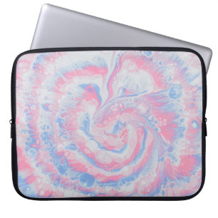 FUNDA PARA PORTÁTIL PINTURA ABSTRACTA EN BLANCO Y AZUL ROJO
