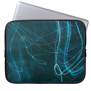Funda Para Portátil Pintura abstracta en negro y azul