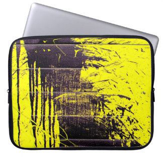 Funda Para Portátil Pintura abstracta negra de plaqueta gotea sobre un
