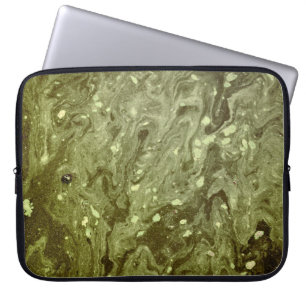 Funda Para Portátil Pintura abstracta verde