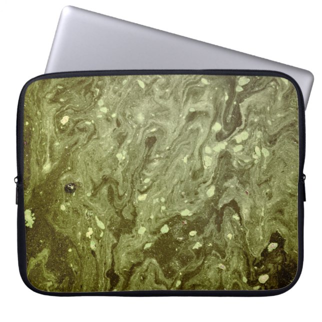Funda Para Portátil Pintura abstracta verde (Frente)
