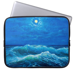 Funda Para Portátil pintura al óleo que muestra olas en el océano o el