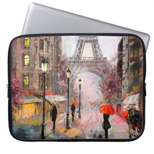 Funda Para Portátil pintura al óleo sobre lienzo, vistas a la calle de