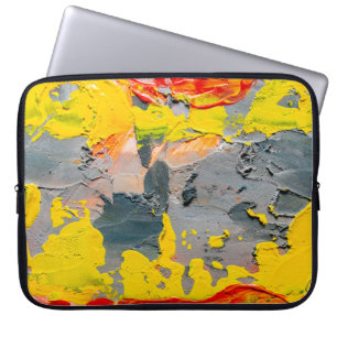 Funda Para Portátil pintura amarilla, roja y verde