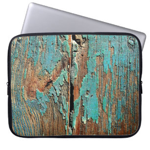 Funda Para Portátil Pintura azul vieja en la madera