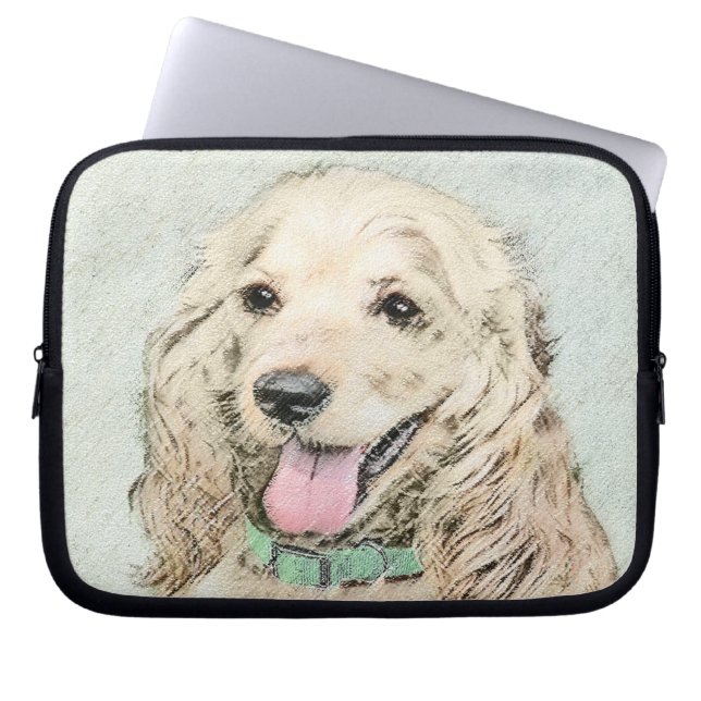 Funda Para Portátil Pintura Buff de Cocker Spaniel - Arte Perro Origin (Frente)