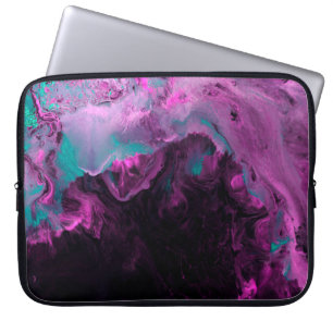 Funda Para Portátil Pintura creativa verde neón y púrpura, abstracta