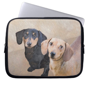 Funda Para Portátil Pintura Dachshund (suave) - Arte Perro Original