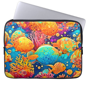 Funda Para Portátil Pintura de arrecife de coral colorida