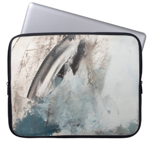 Funda Para Portátil Pintura de arte abstracta gris y azul.abstracta,ar
