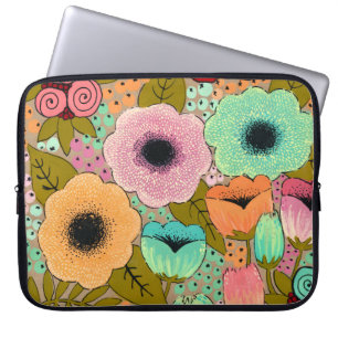 Funda Para Portátil Pintura de arte Flores Material Wetsuit