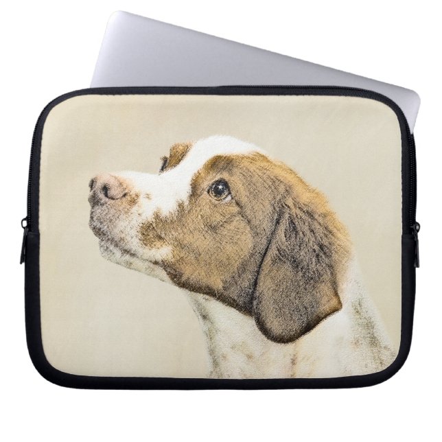 Funda Para Portátil Pintura de Bretaña - Arte de perros original y bon (Frente)