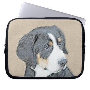Funda Para Portátil Pintura de cachorro de perro de montaña de Berna -