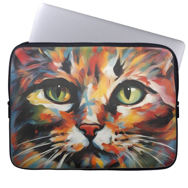Funda Para Portátil Pintura de gato (Frente)
