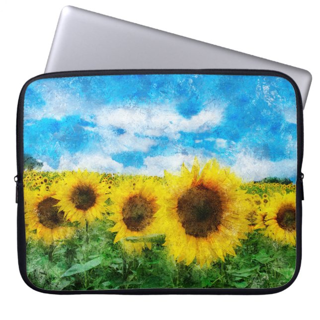 Funda Para Portátil Pintura de girasoles (Frente)