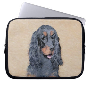 Funda Para Portátil Pintura de Gordon Setter - Arte de Perro Original.