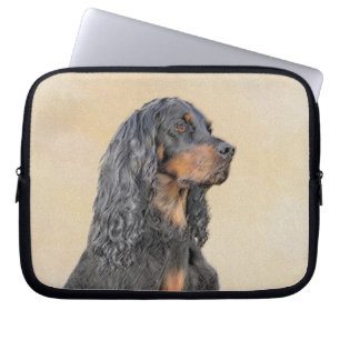 Funda Para Portátil Pintura de Gordon Setter - Arte de Perro Original.