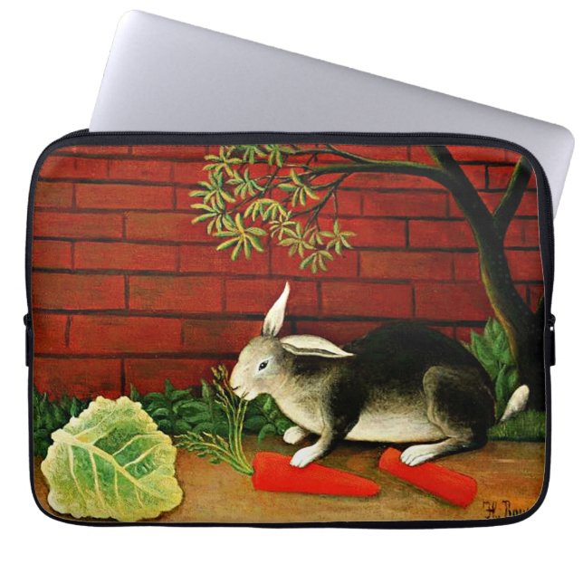 Funda Para Portátil Pintura de Henri Rousseau, Conejo, (Frente)