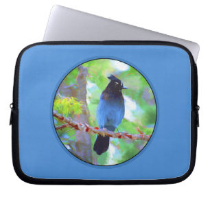 Funda Para Portátil Pintura de Jay de Steller - Arte de pájaro origina