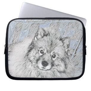 Funda Para Portátil Pintura de Keeshond Beth - Arte de Perro Original.
